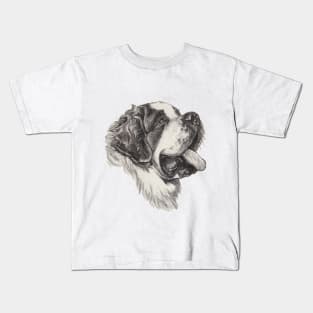 Saint Bernard Dog Portrait Kids T-Shirt